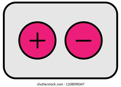 Plus and minus button icon vector illustration