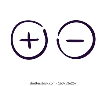 Plus and minus button icon vector illustration