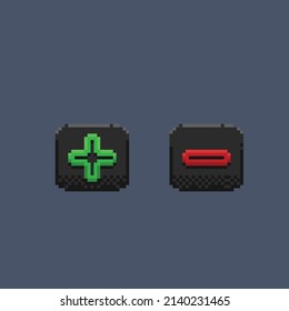 plus and minus button in pixel style