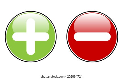 The plus and minus buttons on white.