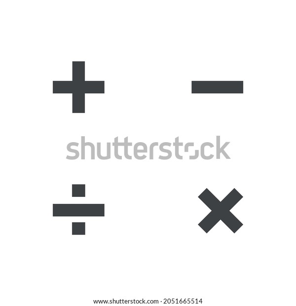 Plus Minus\
Divide Multiply vector emoji icons\
math