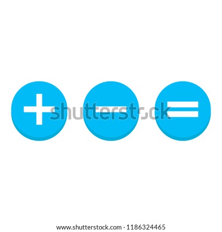 Plus and minus and 
equally icons. vector illustration