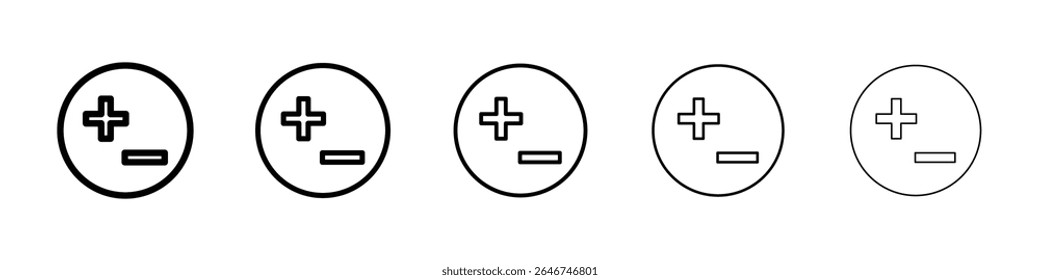 Mais conceito de ícone de menos. design gráfico, logotipo, Web, UI.