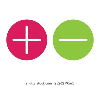 Plus minus icon design. Plus and minus icon in trendy silhouette style design. Vector illustration.