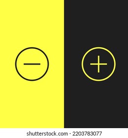 plus and minus icon in different colors