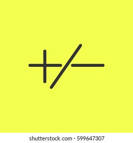 Plus or minus icon flat. Black pictogram on white background. Vector illustration symbol and bonus button