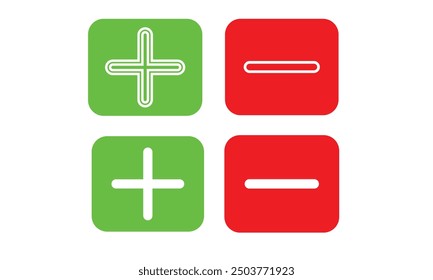 Ilustración de símbolo de diseño de Vector rojo verde y menos.