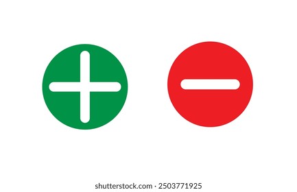 Plus and minus icon green  red vector Design Symbol Illustration.
