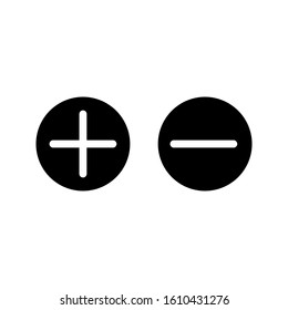 Plus and minus icon isolated on white background. Plus and minus icon in trendy design style. Vector illustration. EPS10.