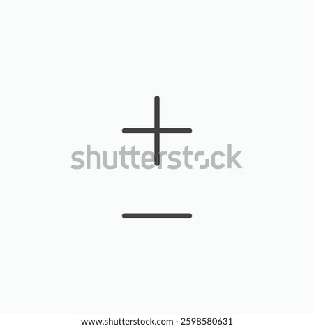 Plus minus icon isolated on white background