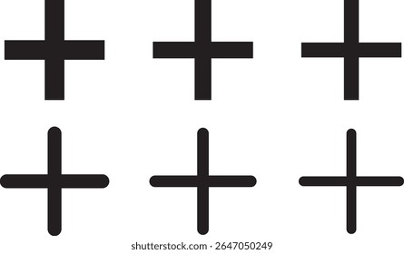 linha do ícone mais menos. Símbolo de ícone de adição, ícone de subtração, ícone de multiplicação vetor,.
