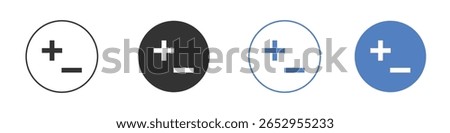 Plus minus icon logo graphic designs