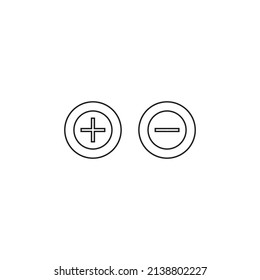 plus and minus icon on white background