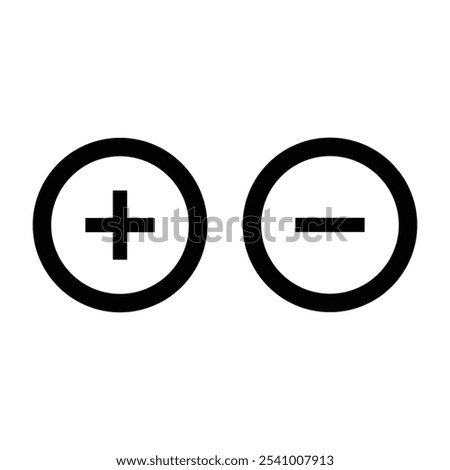 Plus and minus icon round outline vector. plus minus sign and symbol. add plus icon. Plus Minus Icon set for web and mobile app. Vector illustration. Eps file 39.