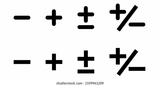 más menos conjunto de iconos aislado en fondo blanco