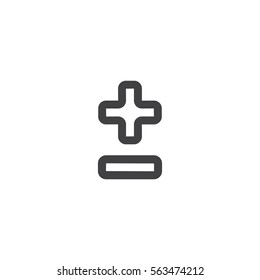 plus minus icon. sign design