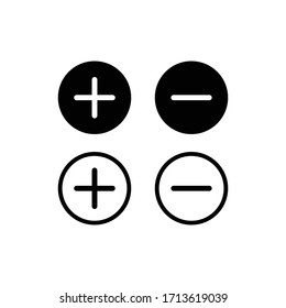 Plus and minus icon, Plus and minus sign and symbol vector design