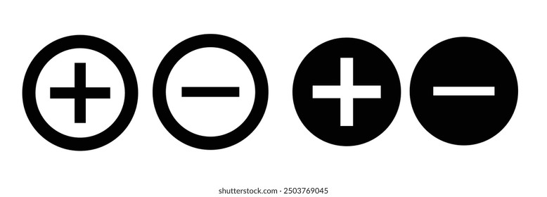 Plus Minus Icon Vector Design Symbol Illustration.