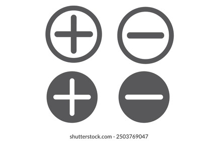 Plus Minus Icon Vector Design Symbol Illustration.