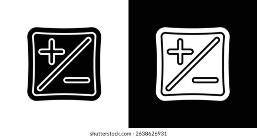 Plus minus icon Vector in flat style. Collection silhouettes