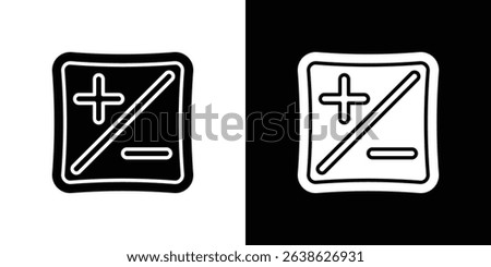Plus minus icon Vector in flat style. Collection silhouettes