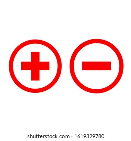 Plus and Minus icon vector symbol. Web button