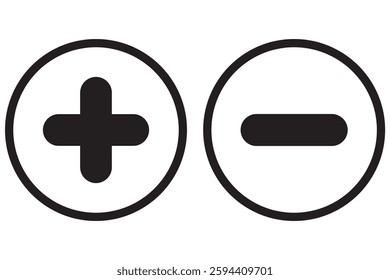 Plus, Minus icon vector symbol of white background design eps 10 
