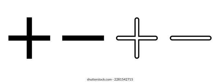 Plus and minus icon vector for web and mobile app. plus sign and symbol. add plus icon