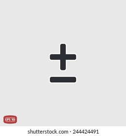 Plus and minus icons. Flat design style. Made vector illustration