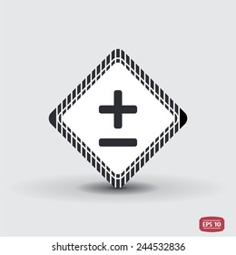 Plus and minus icons. Flat design style. Made vector illustration