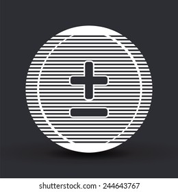 Plus and minus icons. Flat design style. Made vector illustration