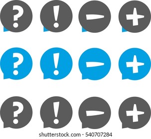 Plus Minus Icons Question Mark Signs Stock Vector (Royalty Free ...