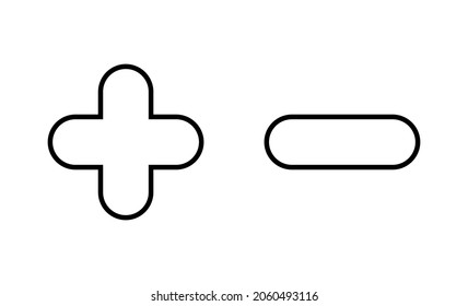 Plus and minus icons set. plus sign and symbol. add plus icon