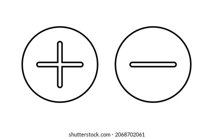 Plus and minus icons set. plus sign and symbol. add plus icon