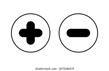 Plus and minus icons set. plus sign and symbol. add plus icon