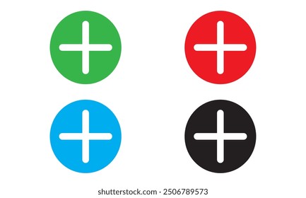 Conjunto de iconos más y menos. signo más y símbolo. Añadir icono más