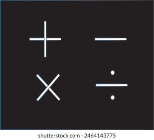 plus, minus, into and divide, calculator icon eps 10