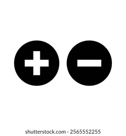 plus minus mathematical operations buttons isolated on white vector illustration