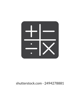 Plus, minus, multiplication, division vector icon. filled flat sign for mobile concept and web design. Math Symbols glyph icon. Symbol, logo illustration. Vector graphics