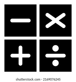 Plus, minus, multiply and devide to mathematics symbol, education maths icon, web element vector illustration design .
