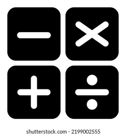 Plus, minus, multiply and devide to mathematics symbol, education maths icon, web element vector illustration design .