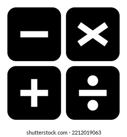 Plus, minus, multiply and devide to mathematics symbol, education maths icon, web element vector illustration design .