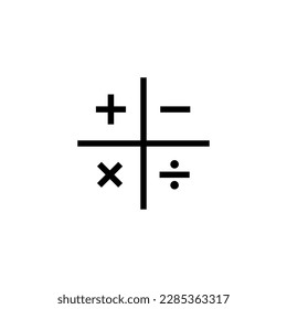 Plus, minus, multiply and devide to mathematics symbol, education maths icon, web element vector illustration design