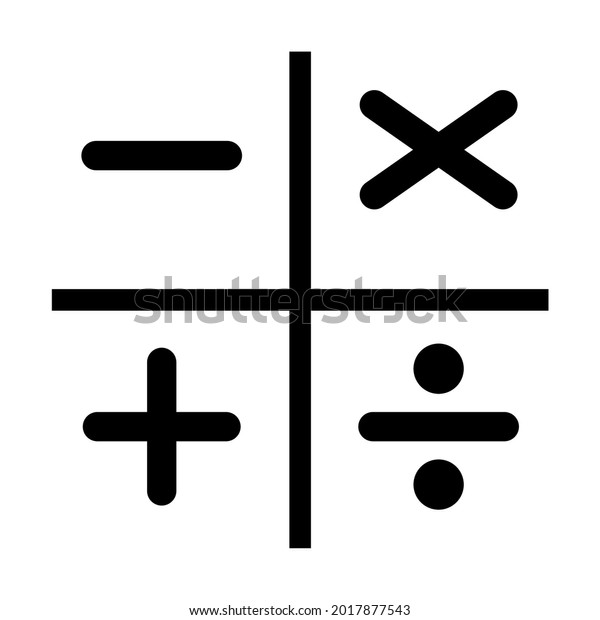 Plus,\
minus, multiply and devide to mathematics symbol, education maths\
icon, web element vector illustration design\
.