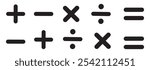 plus, minus, multiply, divide, equal sign icons vecto design eps 10