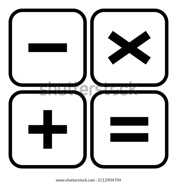 Plus,\
minus, multiply and equal to mathematics symbol, education maths\
icon, web element vector illustration design\
.
