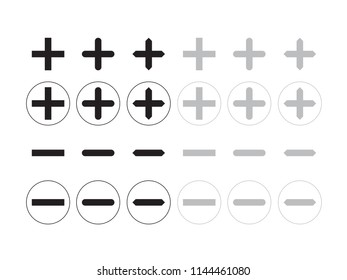 Plus Minus Set Icon Vector Template