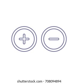 Plus Minus Sign Circle Icon Zoom: vector de stock (libre de regalías ...