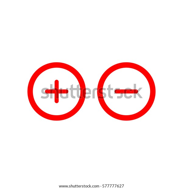 Plus Minus Sign Circle Icon Zoom 스톡 벡터(로열티 프리) 577777627