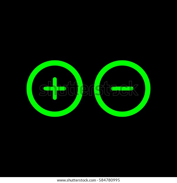 Plus Minus Sign Circle Icon Zoom Stock Vector (Royalty Free) 584780995